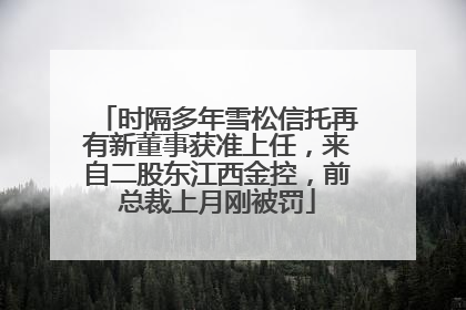 时隔多年雪松信托再有新董事获准上任，来自二股东江西金控，前总裁上月刚被罚