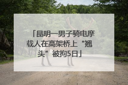 昆明一男子骑电摩载人在高架桥上“翘头”被拘5日