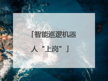 智能巡逻机器人“上岗”