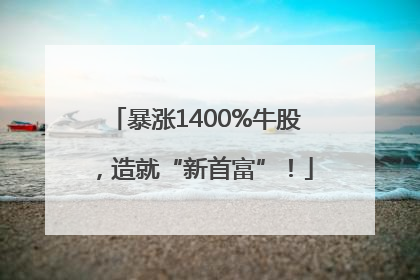 暴涨1400%牛股，造就“新首富”！