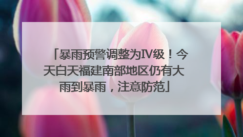 暴雨预警调整为Ⅳ级！今天白天福建南部地区仍有大雨到暴雨，注意防范
