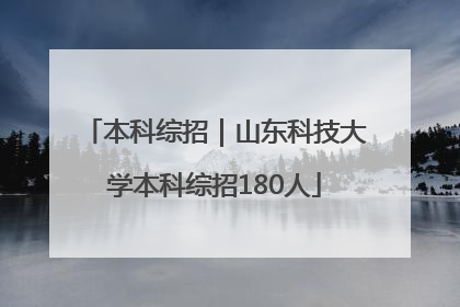 本科综招｜山东科技大学本科综招180人