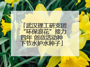 武汉理工研支团“环保浪花”接力四年 创意活动种下节水护水种子