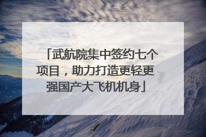 武航院集中签约七个项目，助力打造更轻更强国产大飞机机身