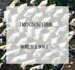 欧元区5月通胀率降至1.9%