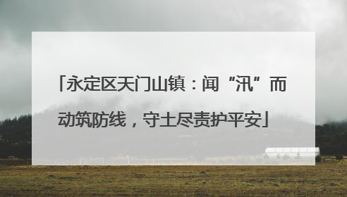 永定区天门山镇：闻“汛”而动筑防线，守土尽责护平安