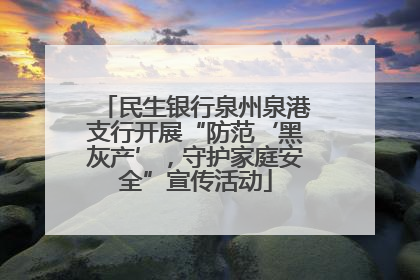 民生银行泉州泉港支行开展“防范‘黑灰产’，守护家庭安全”宣传活动