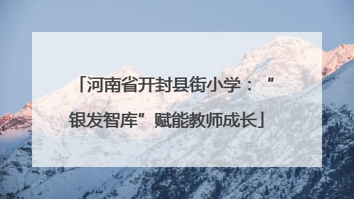 河南省开封县街小学：“银发智库”赋能教师成长