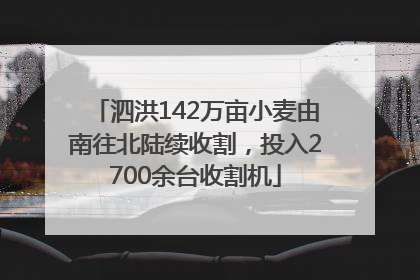 泗洪142万亩小麦由南往北陆续收割，投入2700余台收割机