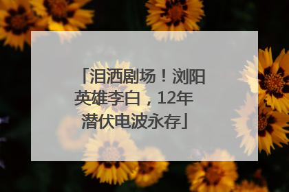 泪洒剧场！浏阳英雄李白，12年潜伏电波永存