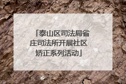泰山区司法局省庄司法所开展社区矫正系列活动