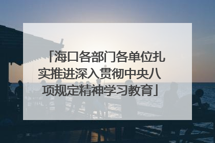 海口各部门各单位扎实推进深入贯彻中央八项规定精神学习教育