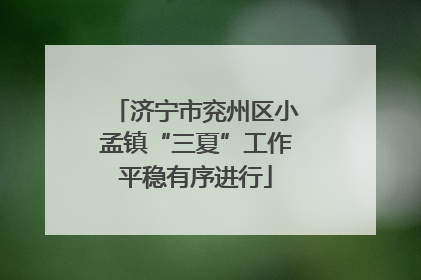 济宁市兖州区小孟镇“三夏”工作平稳有序进行