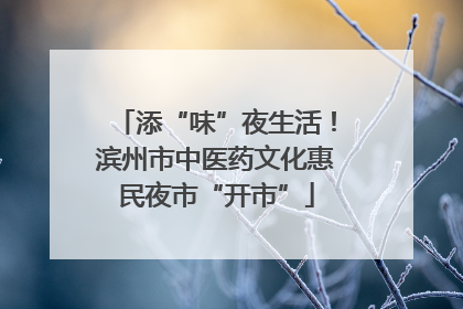 添“味”夜生活！滨州市中医药文化惠民夜市“开市”