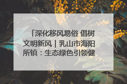深化移风易俗 倡树文明新风｜乳山市海阳所镇：生态绿色引领健康生活新时尚