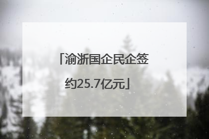 渝浙国企民企签约25.7亿元