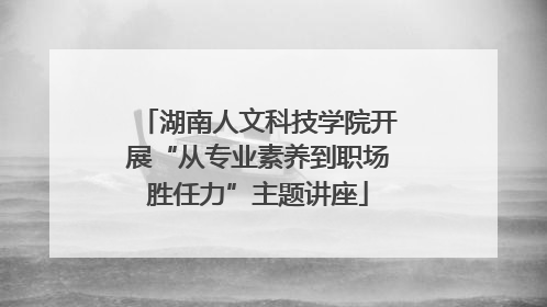 湖南人文科技学院开展“从专业素养到职场胜任力”主题讲座