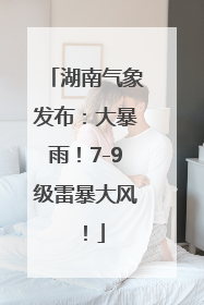 湖南气象发布：大暴雨！7-9级雷暴大风！