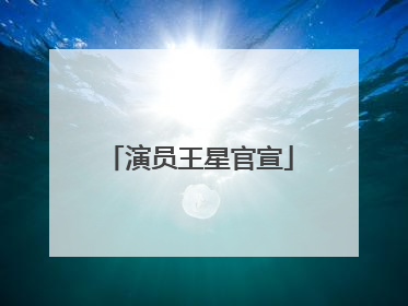 演员王星官宣