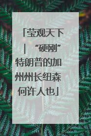 莹观天下｜“硬刚”特朗普的加州州长纽森何许人也