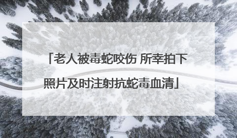 老人被毒蛇咬伤 所幸拍下照片及时注射抗蛇毒血清