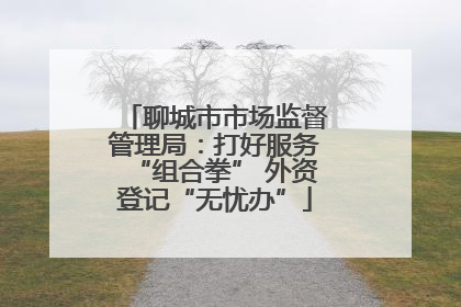 聊城市市场监督管理局：打好服务“组合拳” 外资登记“无忧办”