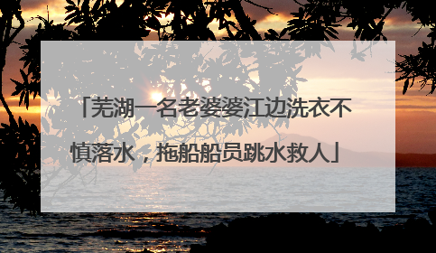 芜湖一名老婆婆江边洗衣不慎落水，拖船船员跳水救人