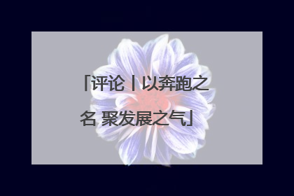 评论丨以奔跑之名 聚发展之气