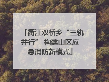 衢江双桥乡“三轨并行” 构建山区应急消防新模式
