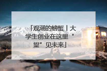 观潮的螃蟹丨大学生创业在这里“望”见未来