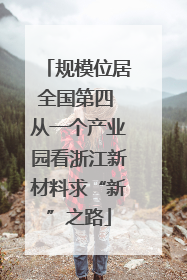 规模位居全国第四 从一个产业园看浙江新材料求“新”之路
