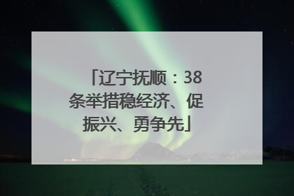 辽宁抚顺：38条举措稳经济、促振兴、勇争先