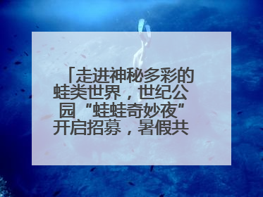 走进神秘多彩的蛙类世界，世纪公园“蛙蛙奇妙夜”开启招募，暑假共18场
