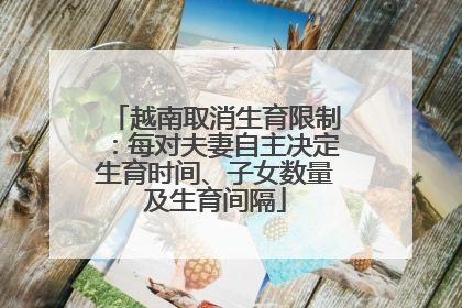 越南取消生育限制：每对夫妻自主决定生育时间、子女数量及生育间隔