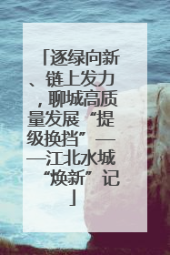 逐绿向新、链上发力，聊城高质量发展“提级换挡”——江北水城“焕新”记
