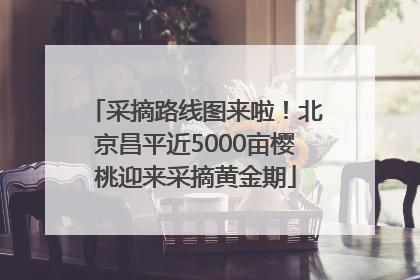 采摘路线图来啦！北京昌平近5000亩樱桃迎来采摘黄金期