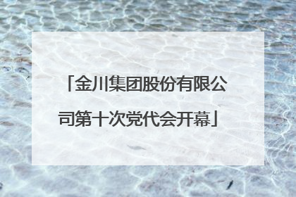 金川集团股份有限公司第十次党代会开幕