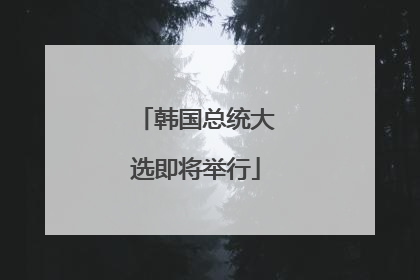 韩国总统大选即将举行