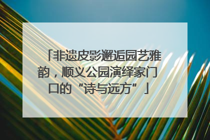非遗皮影邂逅园艺雅韵，顺义公园演绎家门口的“诗与远方”