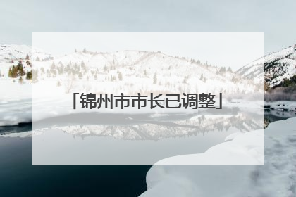 锦州市市长已调整