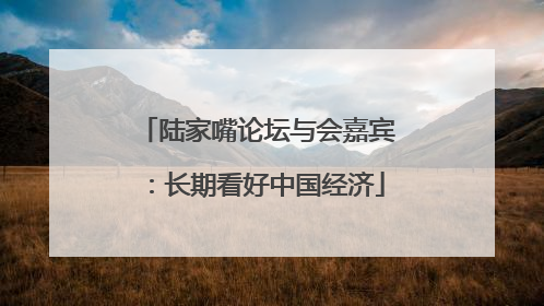 陆家嘴论坛与会嘉宾：长期看好中国经济