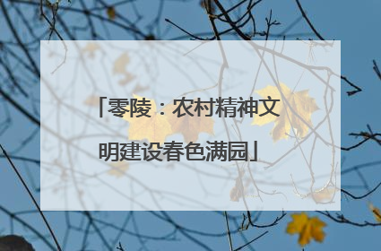 零陵：农村精神文明建设春色满园