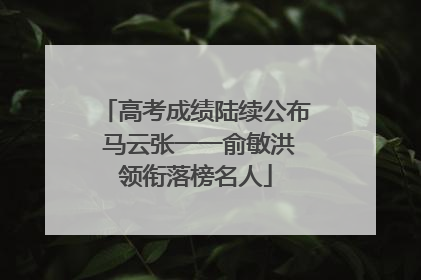 高考成绩陆续公布 马云张一一俞敏洪领衔落榜名人