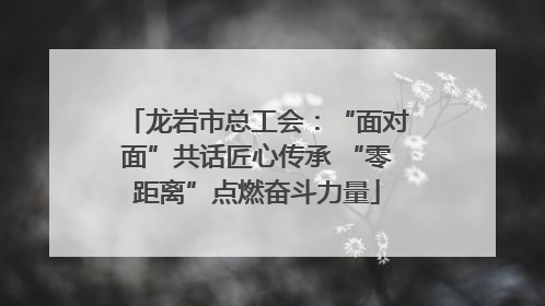 龙岩市总工会：“面对面”共话匠心传承 “零距离”点燃奋斗力量