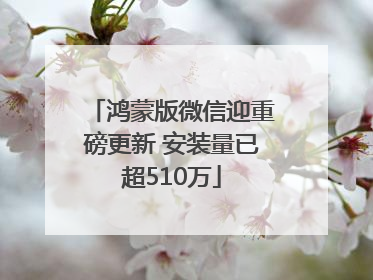 鸿蒙版微信迎重磅更新 安装量已超510万