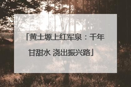 黄土塬上红军泉：千年甘甜水 浇出振兴路