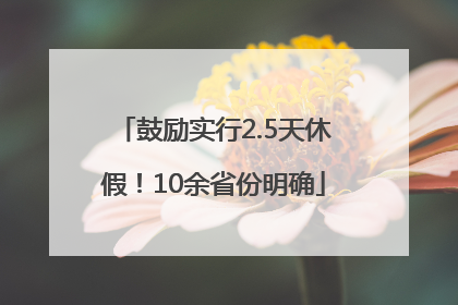 鼓励实行2.5天休假！10余省份明确
