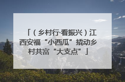 （乡村行·看振兴）江西安福“小西瓜”撬动乡村共富“大支点”