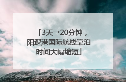 3天→20分钟，阳逻港国际航线靠泊时间大幅缩短