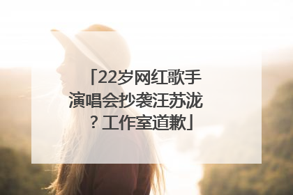 22岁网红歌手演唱会抄袭汪苏泷？工作室道歉
